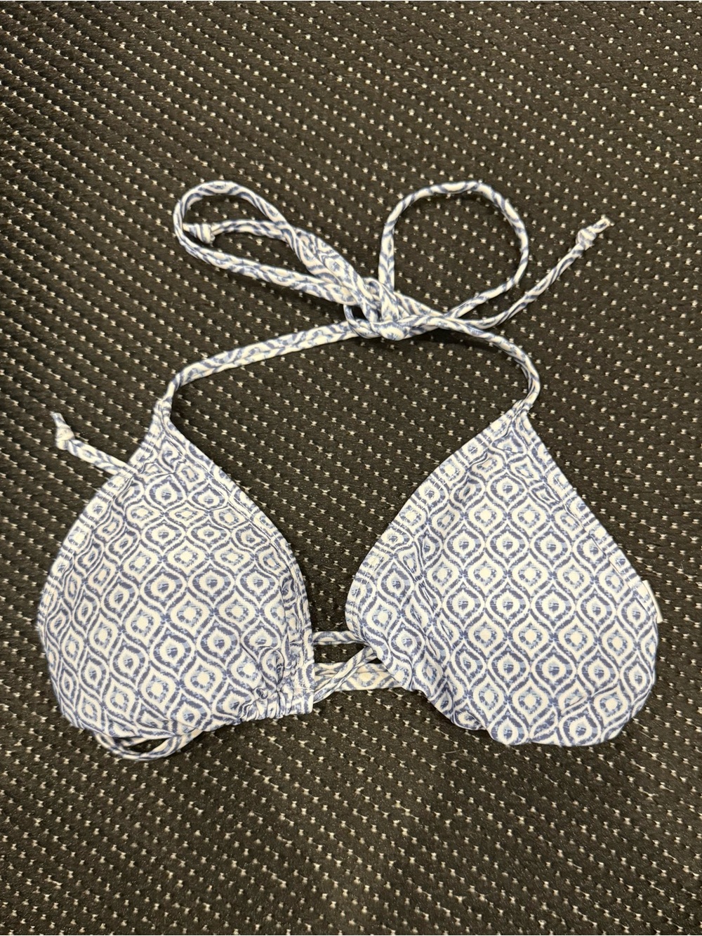 Primark Blue and White Triangle Bikini Top
